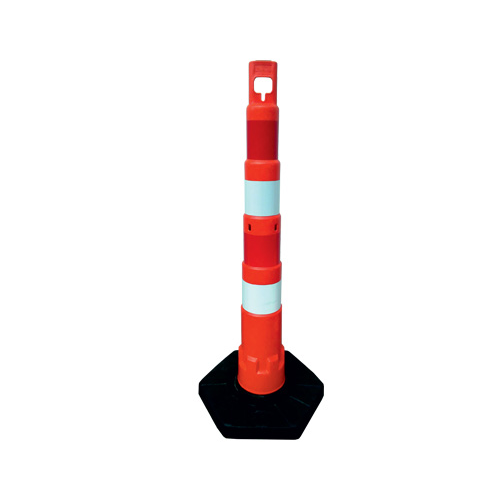 Stalp mobil delimitare cu benzi reflectorizante, greutate 8.7kg, inaltime 1.20m, stivuibil