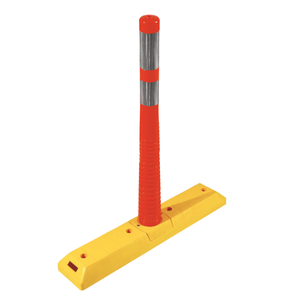 Separator de sensuri cu stalp flexibil portocaliu, inaltime 90cm