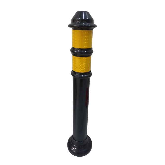 Stalpi Parcare Metalici, inaltime 75cm, negru, flansa de prindere pe beton mascata
