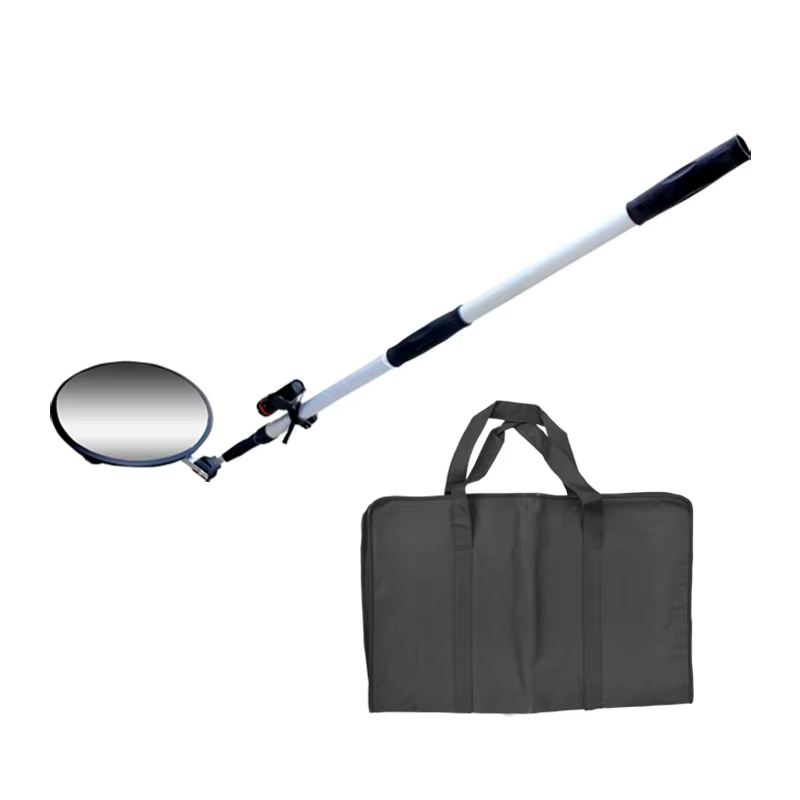 Oglinda de control auto, maner aluminiu, lanterna, diametru oglinda 30cm