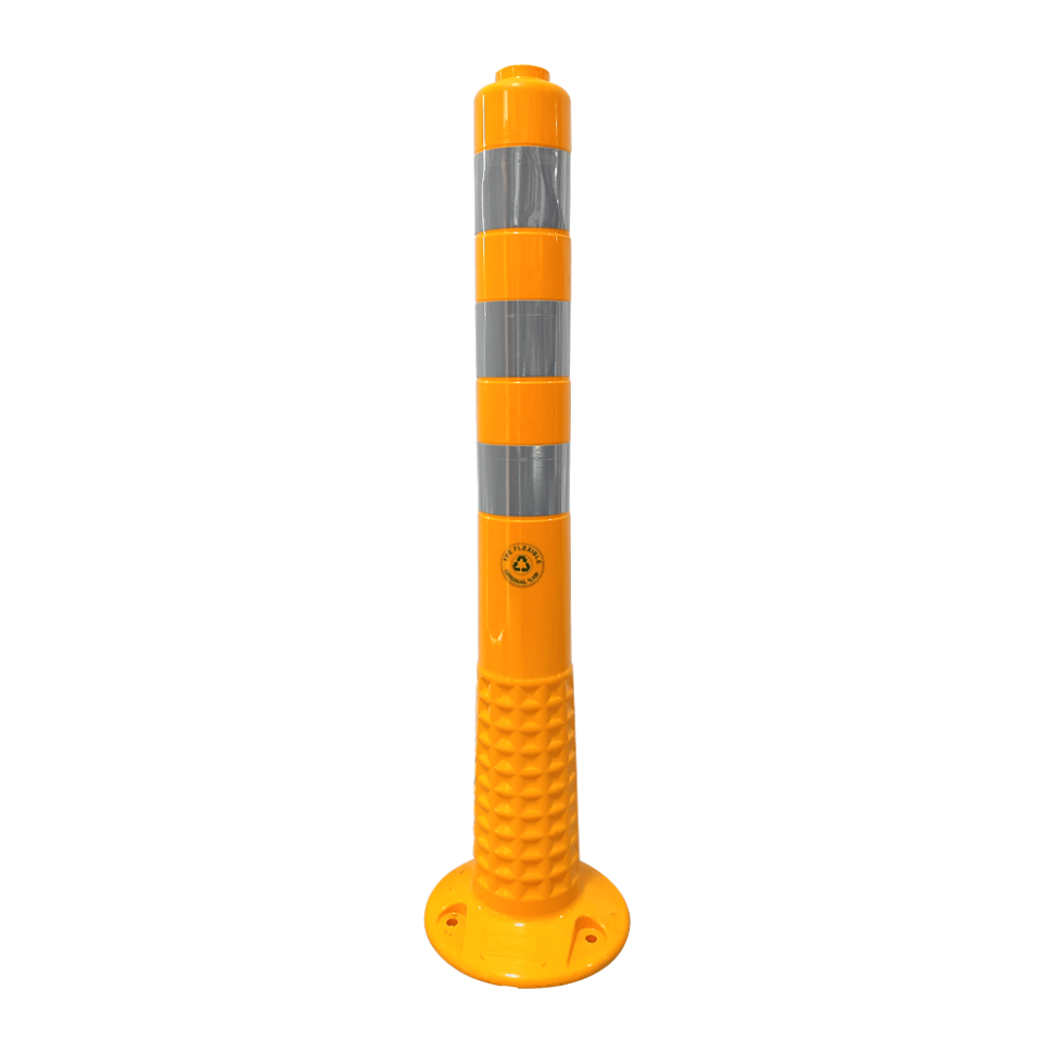 Stalp galben din cauciuc inaltime 75cm, soclu cu filet integrat, TPE