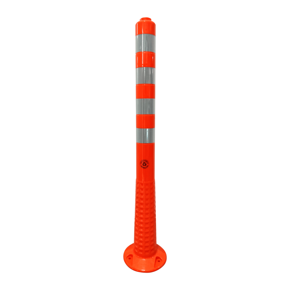 Stalp delimitare parcare din cauciuc inaltime 1 metru, soclu cu filet integrat, TPE