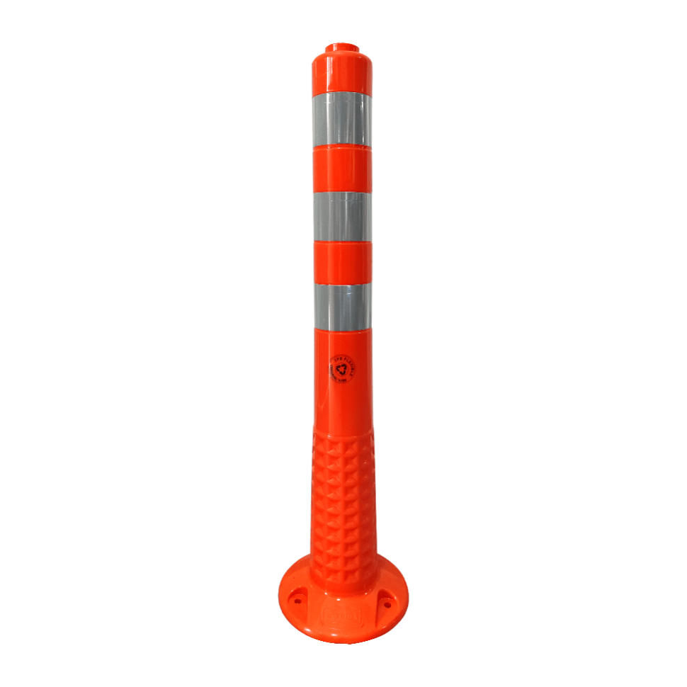 Stalp delimitare parcare din cauciuc inaltime 75cm, soclu cu filet integrat, TPE