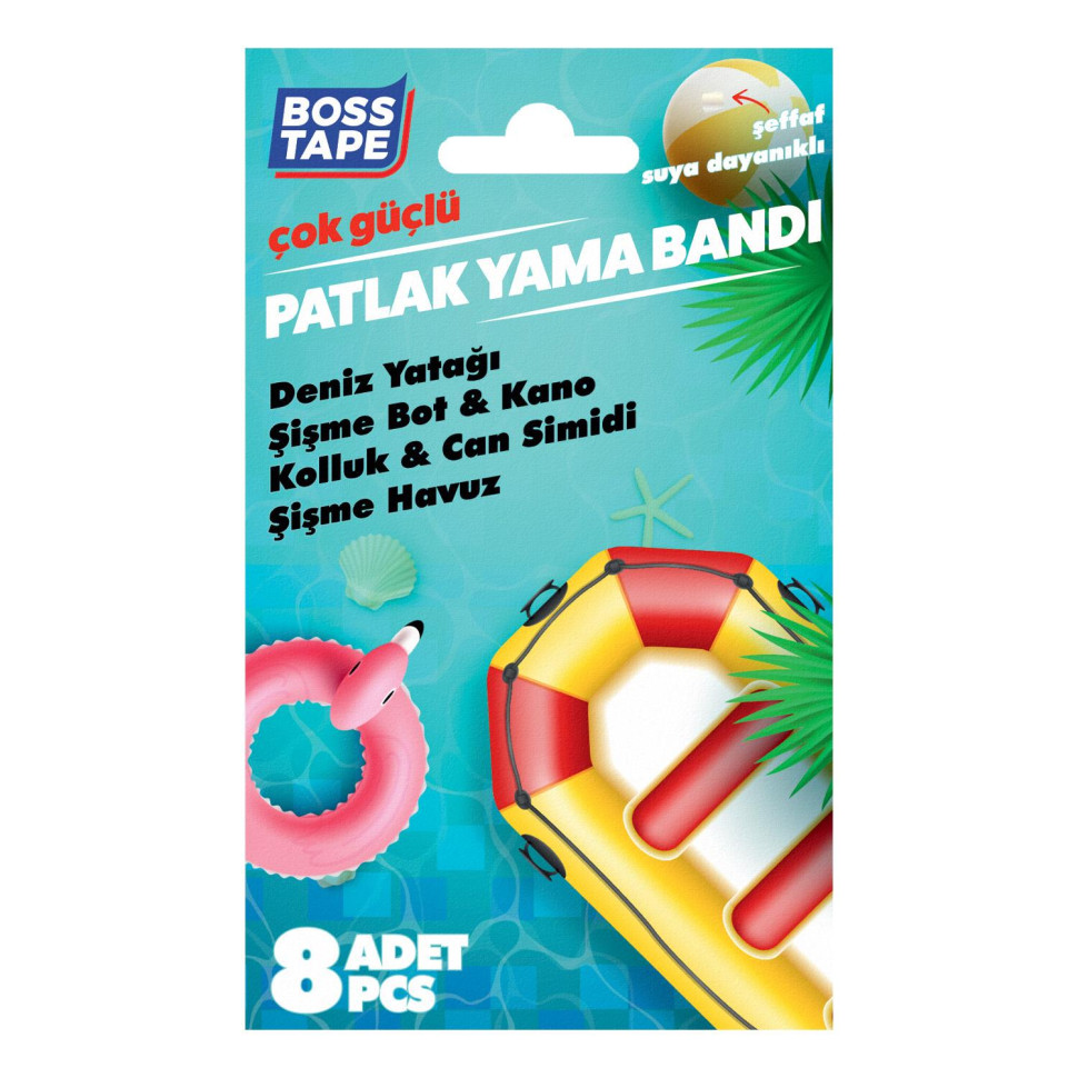 Plasturi adezivi pentru reparatii piscine, gonflabie, transparent, set de 8 buc. diverse dimensiuni