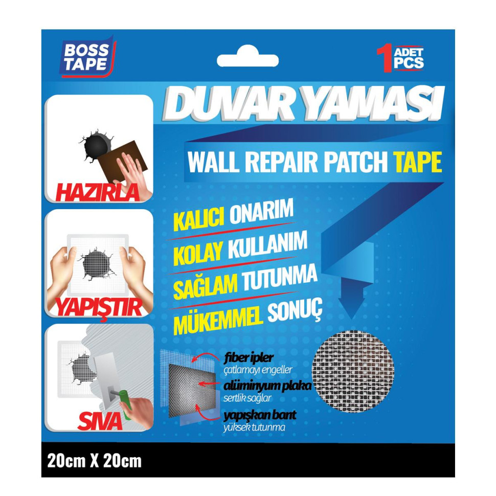 Banda tip petice pentru repararea peretelui, 20 x 20cm