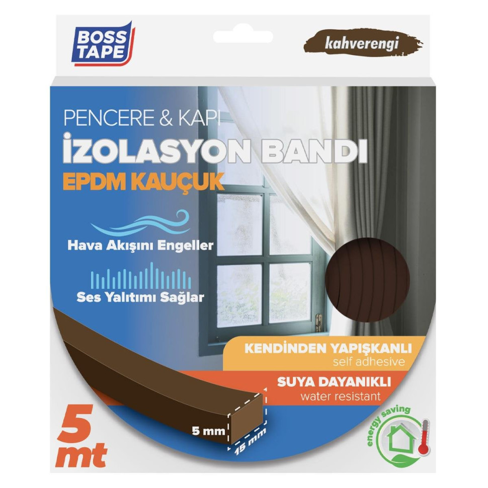 Banda EPDM, etansare si izolare, MARO, 15mm x 5m, adeziva, pentru usi si ferestre