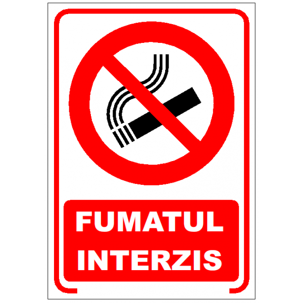 Fumatul interzis, semn din plastic, 20x30cm