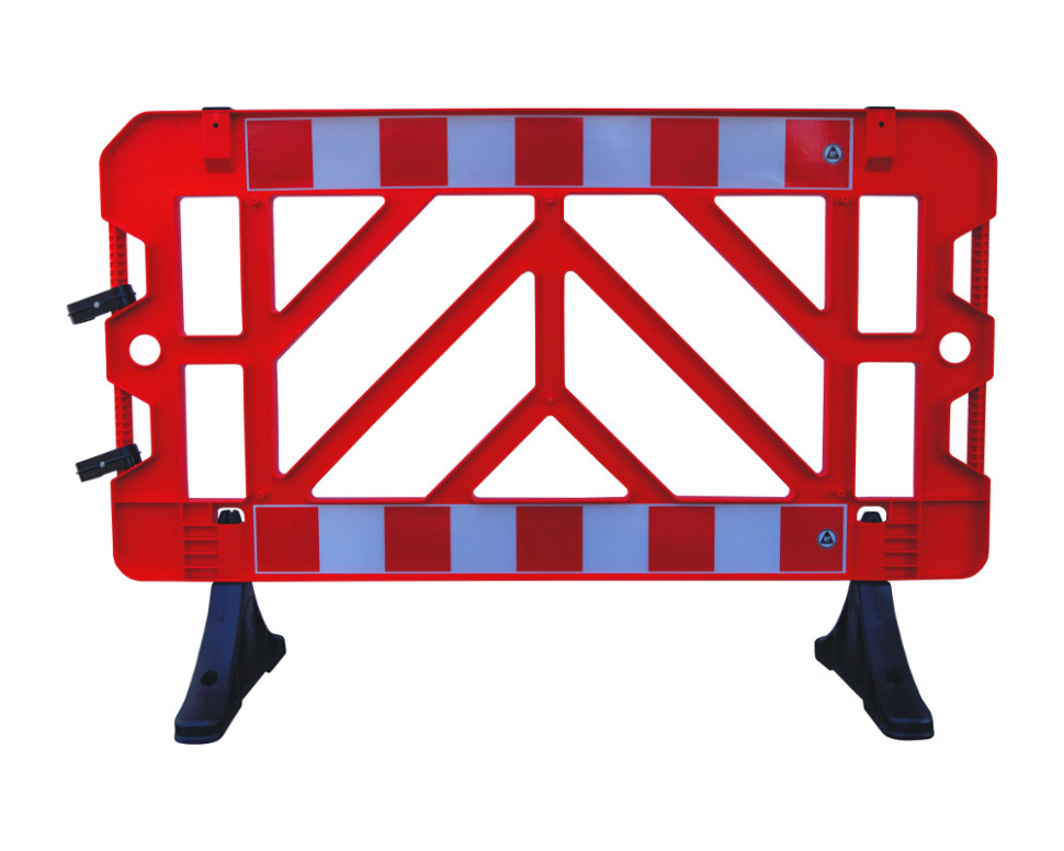 Panou bariera gard din PVC, modulara, 1.5m x 1m. Semnalizare Lucrari, ROSU