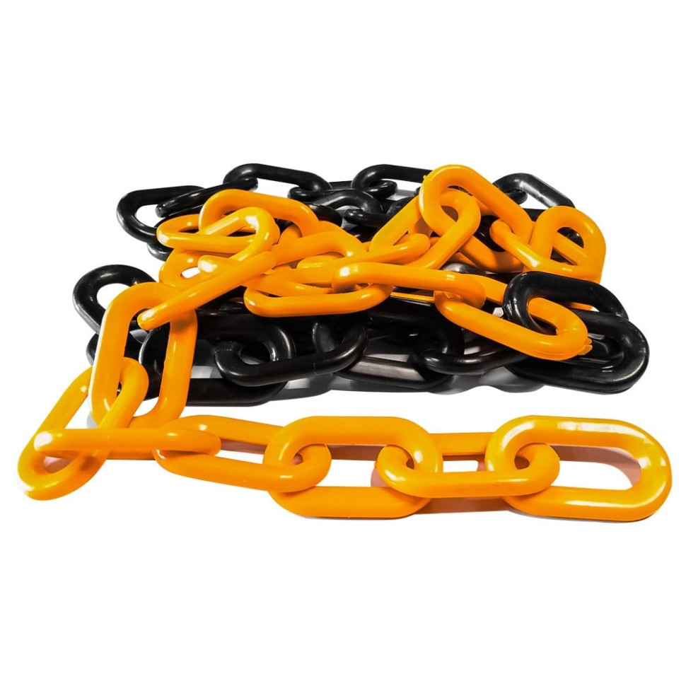Lant Plastic 8mm, Galben Negru, lungime 25m
