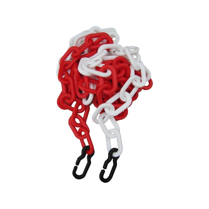Lant Plastic Delimitare, Alb Rosu, 8mm, 2x carabine, lungime 3m