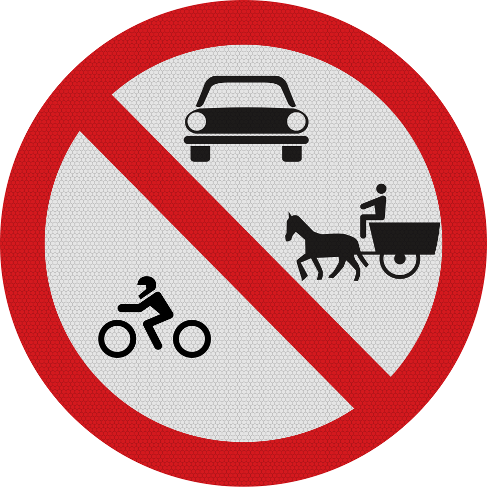 Accesul interzis autovehiculelor si vehiculelor cu tractiune animala, Indicator rutier | Semn de circulatie