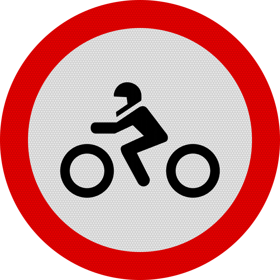 Accesul interzis motocicletelor, Indicator rutier | Semn de circulatie