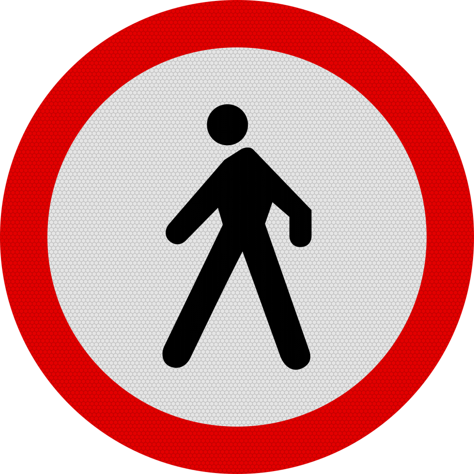 Accesul interzis pietonilor, Indicator rutier | Semn de circulatie