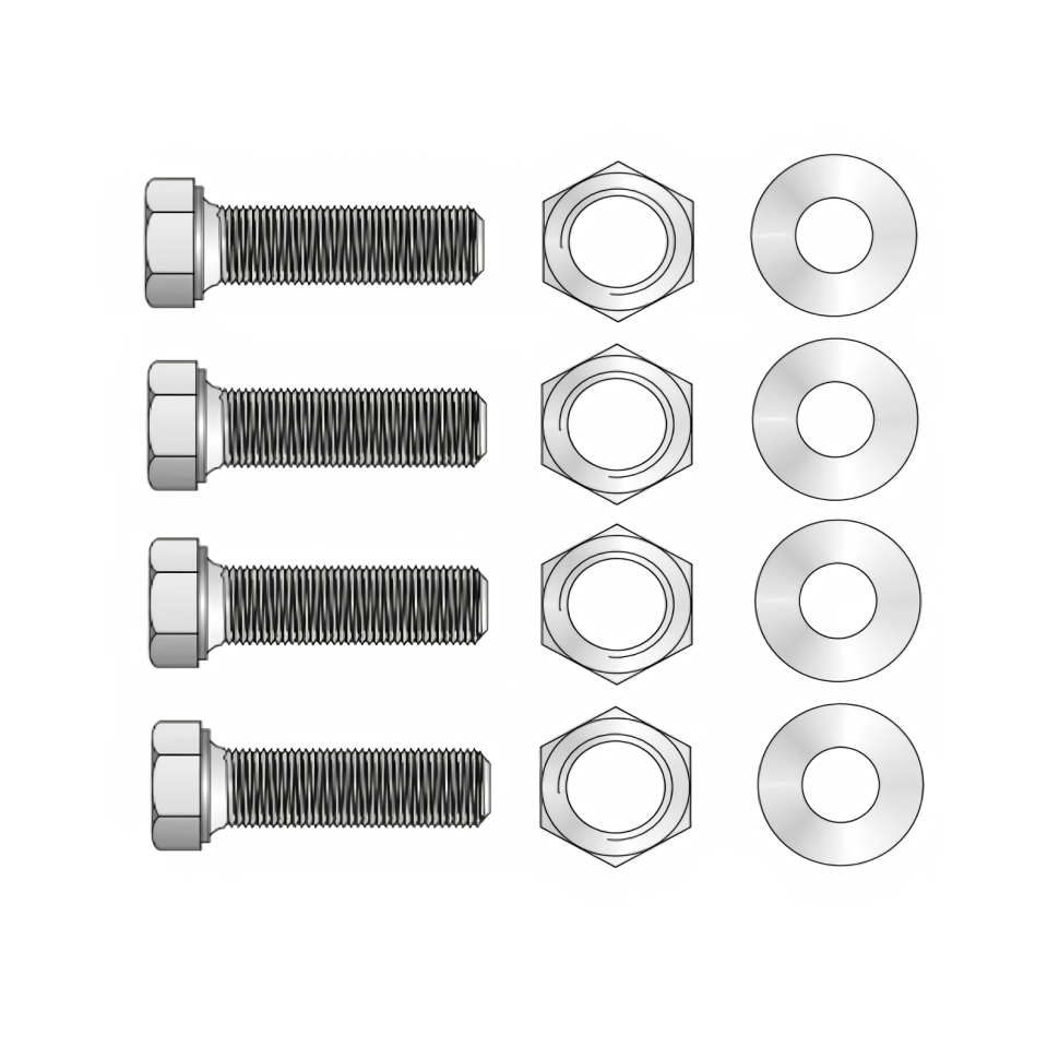 SET Surub, piulita, saiba plata x 4 buc., M8, pentru montaj indicatoare rutiere