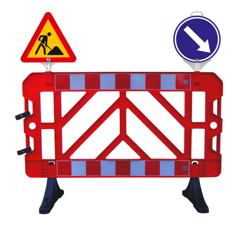 SET Gard semnalizare lucrari + indicator lucrari + indicator ocolire dreapta