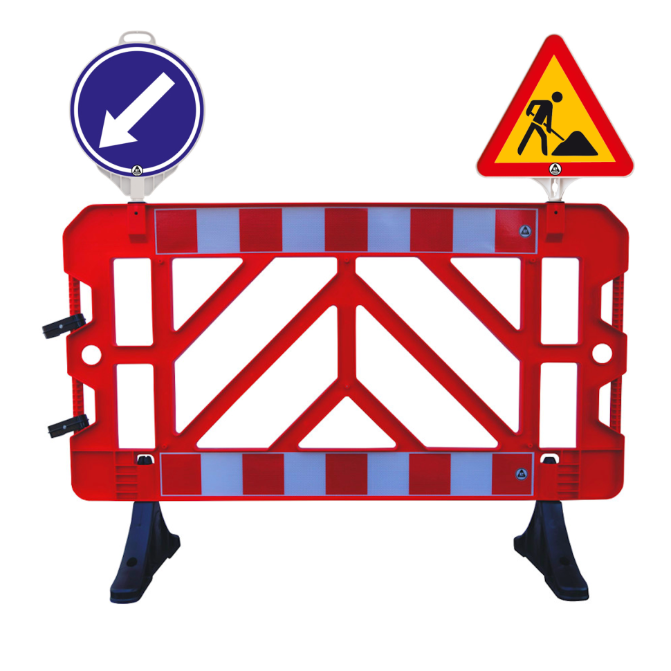 SET Gard semnalizare lucrari + indicator lucrari + indicator ocolire stanga