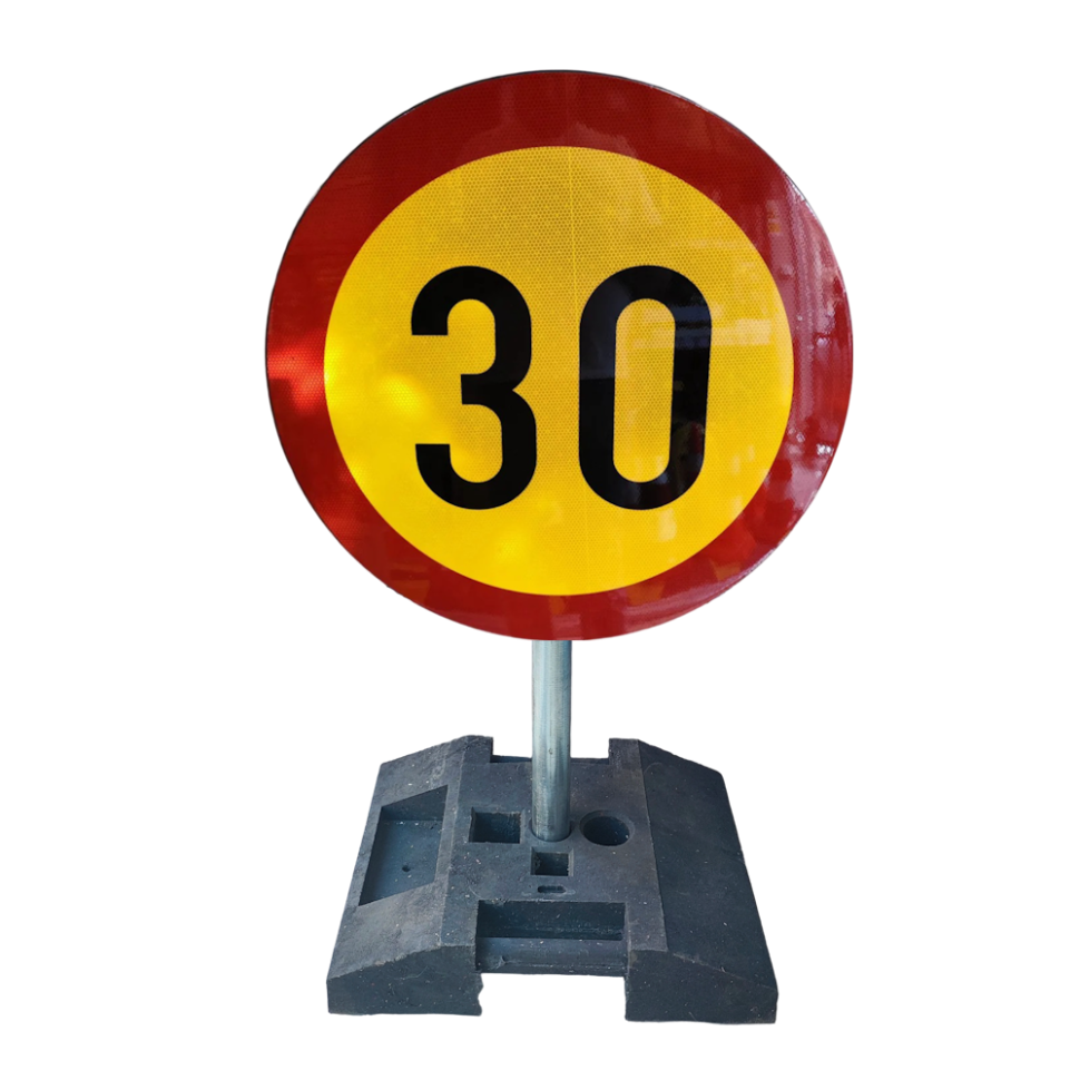 SET Indicator limitare de viteza 30km cu suport mobil, stalp 1m, greutate 22kg