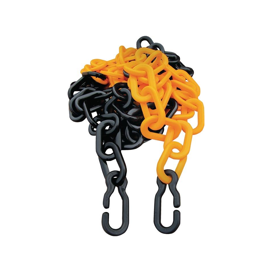 Lant Plastic Delimitare, Galben Negru, 8mm, 2x carabine, lungime 3m