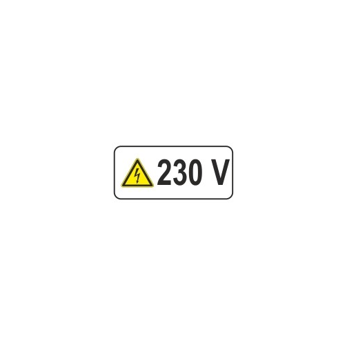 Eticheta autocolanta, semnalizare prize, 20x65mm, 230V