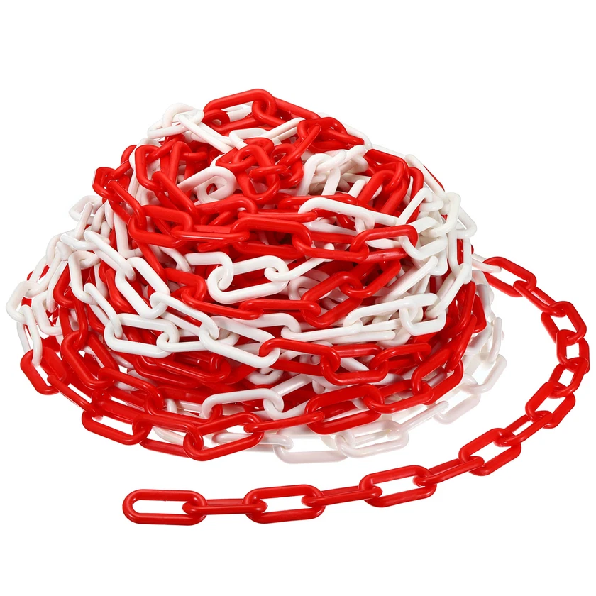 Lant Plastic 6mm, Alb Rosu, lungime 50m