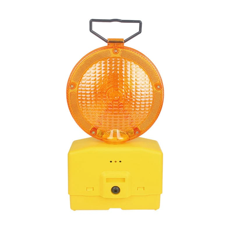 Lampă semnalizare lucrări rutiere, lumină intermitentă LED, funcționare cu 2 baterii NEINCLUSE