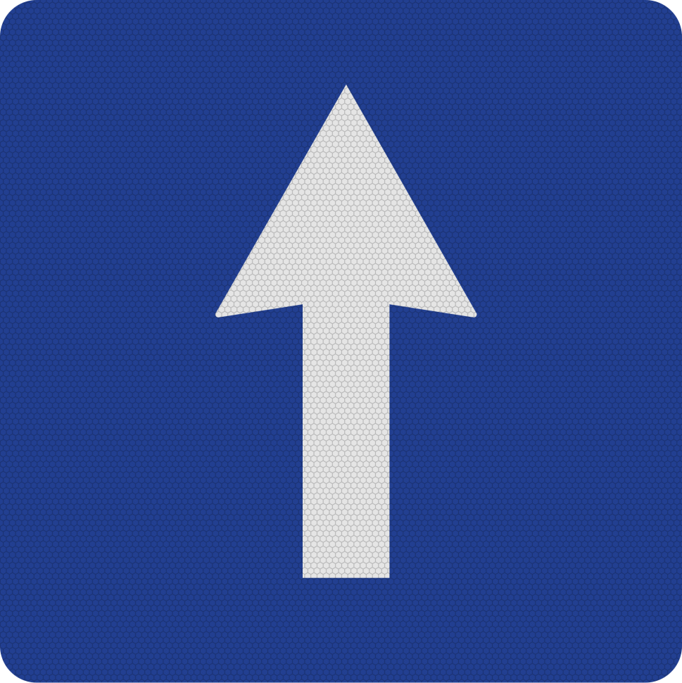 Indicator Sens Unic (G4) - Semn de Circulație Metalic 60x60cm