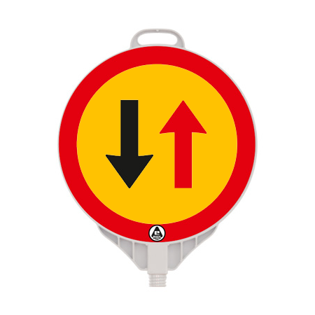 Prioritate pentru circulatia din sens invers, indicator rutier din plastic PPC, reflectorizant, Ø 38cm