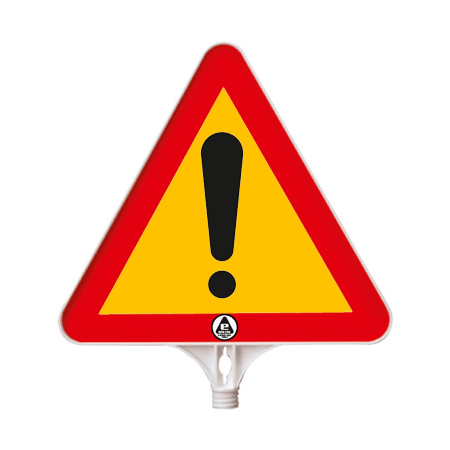 Atentie lucrari, alte pericole, indicator rutier din plastic PPC, reflectorizant, 39cm (H)