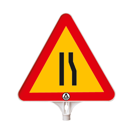 Drum ingustat dreapta, indicator rutier din plastic PPC, reflectorizant, 39cm (H)