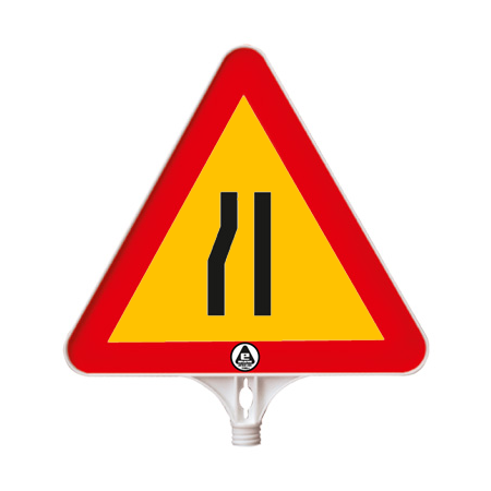 Drum ingustat stanga, indicator rutier din plastic PPC, reflectorizant, 39cm (H)
