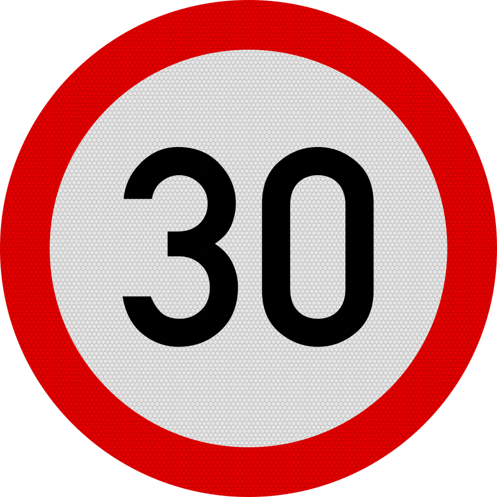 Indicator Limitare Viteză 30km (C29) - Semn de Circulație Metalic 60cm