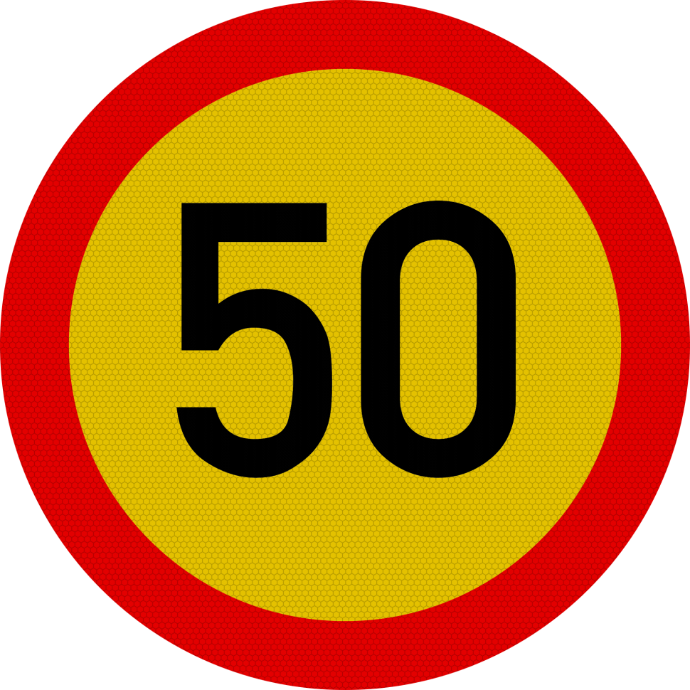 Limitare de viteza 50km, temporar, Indicator rutier | Semn de circulatie
