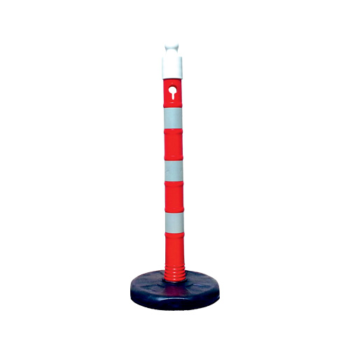 Stalp mobil delimitare cu 3 benzi reflectorizante, inaltime 1.10m, baza din PVC, greutate 6.50kg